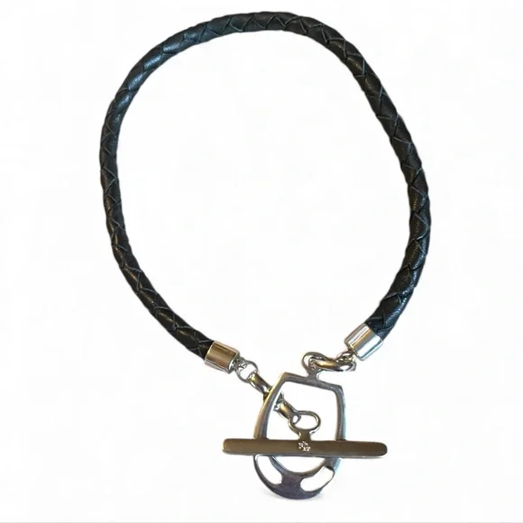 Ralph Lauren Leather and Silver Equestrian Horse Bit  Necklace & Bracelet Set - Picture 2 of 6
